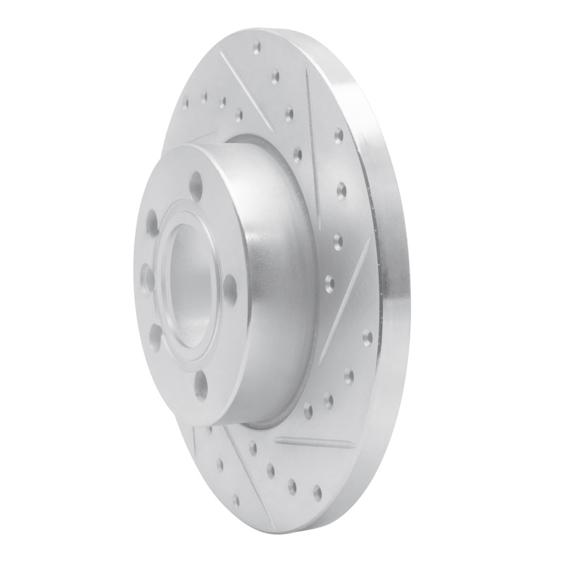 Volkswagen EuroVan Brake Rotor (1) - Front Right - R1 Concepts - Drilled & Slotted - Silver - `96-`00